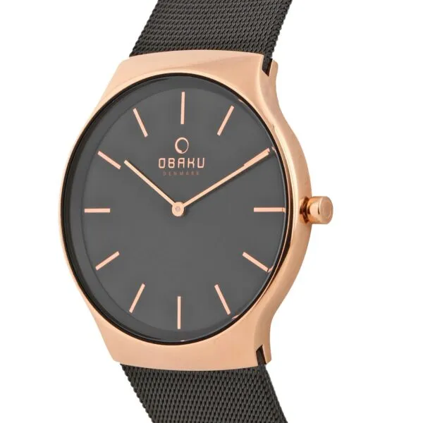 Obaku Mens Analog Display Analog Quartz Black Watch -V178GXVBMB